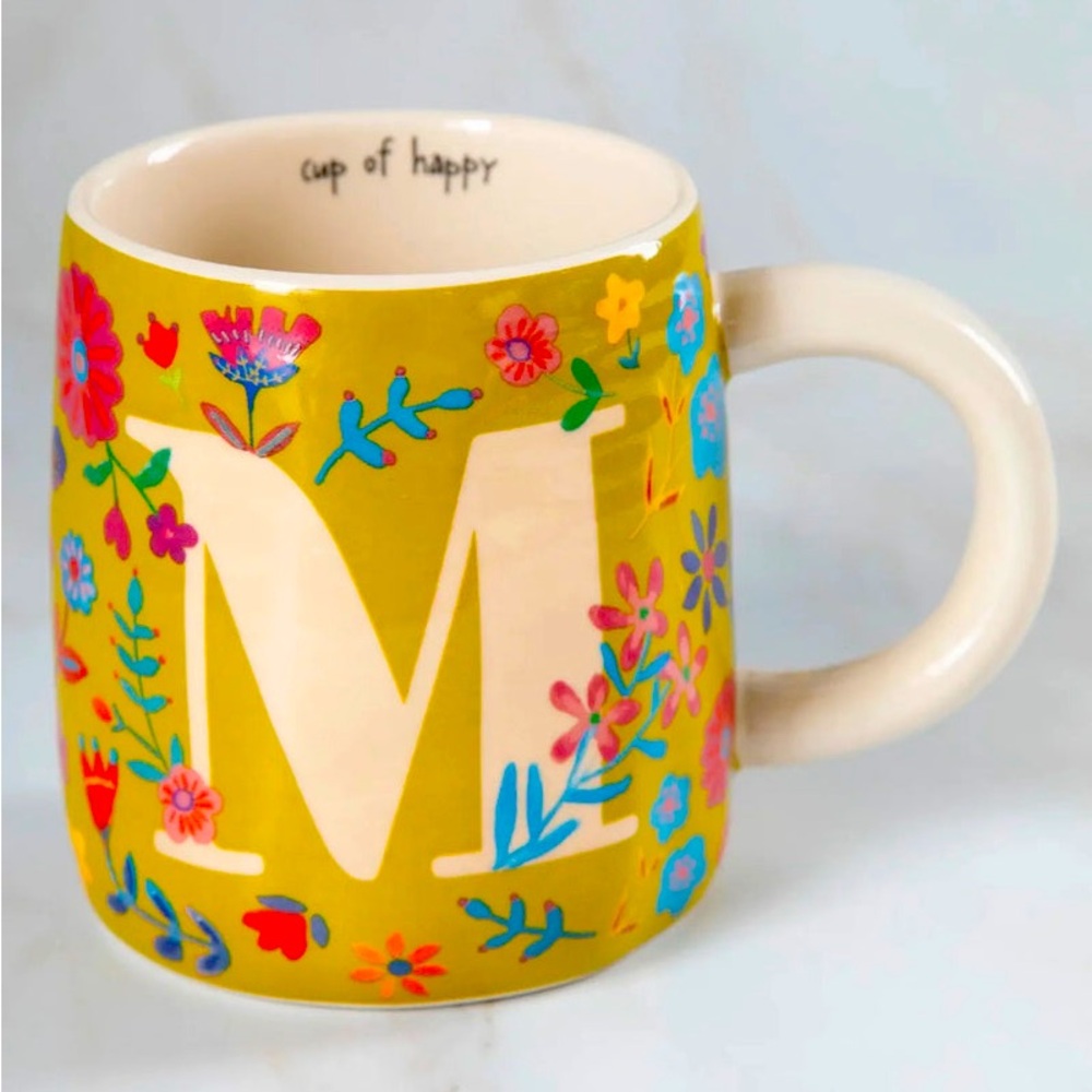 ✨BNWT - Natural Life Initial “M” Floral Mug✨
